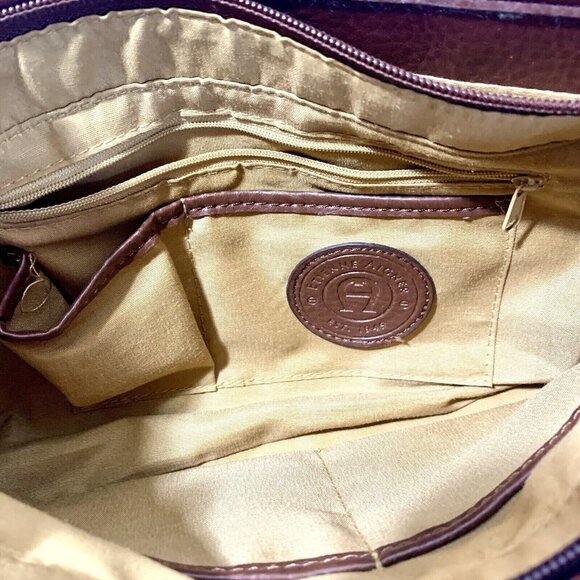 ETIENNE AIGNER Shoulder Bag Purse Signature Canvas Tan Leather Branded - Picture 13 of 16